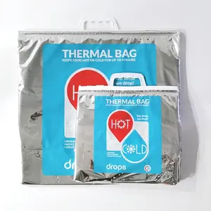 Tùy Chỉnh Logo In Tái Sử Dụng Lớn Nóng Lạnh Nhôm Lá Mỏng Nhựa Cách Nhiệt Cooler Túi Nhiệt Cho Thực Phẩm Giao Hàng Với Xử Lý