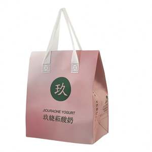 Sac isotherme en aluminium laminé non tissé rose en gros pour le thé au lait, les sushis, les plats à emporter, avec logo personnalisé pour les restaurants - Product Image 5