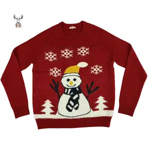 Унисекс Жаккардовый трикотажный пуловер с круглым вырезом джемпер Уродливый Рождественский свитер