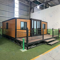 Maison préfabriquée de luxe FLKT en acier galvanisé coupe-vent, conteneur extensible de 20 pieds, maison pliable compacte