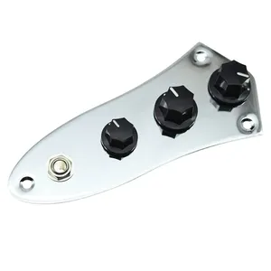 Lempengan kontrol sebelum kabel, pelat kontrol gitar Bass terisi penuh dengan rangkaian kabel untuk J Bass Chrome