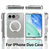Étui pour iPhone Duo Apple 18 Fold, coque de téléphone pliable, support magnétique rotatif haute transparence, housse de téléphone mobile