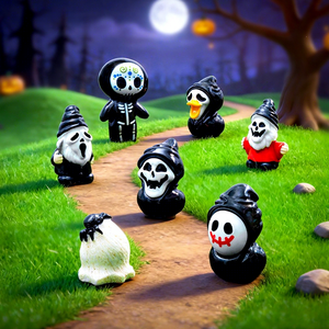 Nouveautés transfrontalières Halloween : Mini-masques fantômes nains en résine, décoratifs et mignons à faire soi-même - Product Image 1