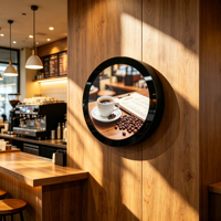 Pantalla Digital Circular LCD Full HD para Interiores, con Montaje en Pared, para Publicidad en Bares, Restaurantes, Cafeterías y Tiendas, Compatible con Android y Windows