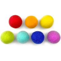 Grandes boules de feutre arc-en-ciel Montessori Pompons en laine pour bébé artisanat chats huiles essentielles