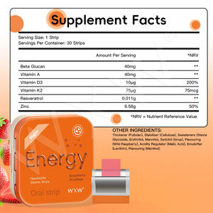 Bandelettes Orales Dissolvantes Énergisantes Personnalisables – Complément Énergétique en Film, Bonbons Vitamines, Bandelettes Orales Énergisantes - Product Image 2