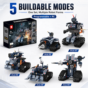 Kit de construction de robots contrôlés par application, thème <span class=keywords><strong>Police</strong></span> Mondiale, pour importateurs de jouets en gros, pratique de la programmation et canaux de vente en ligne pour enfants - Product Image 6