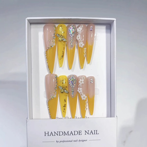 Offre Spéciale – <span class=keywords><strong>Faux</strong></span> <span class=keywords><strong>Ongles</strong></span> Longs en Forme de Cercueil Faits Main, Robustes et Prêts à Poser, Idéals pour Salons - Product Image 2