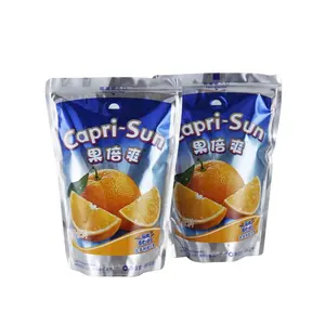 Aluminiumfolie Plastic Custom Printing Stand-Up Tuit Pouch Voor Drank Vloeibare Melk Fruit Drinken Sap Met Stro