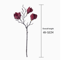 Bunga Magnolia Buatan Tangkai Tunggal Morning Whisper, Anggrek Palsu Warna Ungu Jade untuk Dekorasi Rumah, Pernikahan, dan Musim Semi