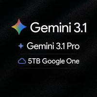 Abonnement Gemini 3.1 Pro de 12 mois, 5 To de stockage Google One, utilisation mondiale, lié à un compte e-mail personnel