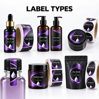 Étiquettes adhésives personnalisées en papier cosmétique, impression couleur, découpe, finition mate, étiquettes en rouleau pour flacons compte-gouttes