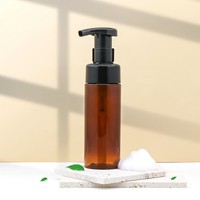 Bouteille de recharge en PETG blanc et brun de 8 oz (100 ml) pour mousse nettoyante, savon liquide pour les mains, flacons en plastique pour le lavage du visage