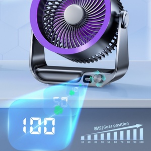 Mini ventilateur mural électrique rechargeable USB portable, batterie 4000 mAh, design suspendu réglable, camping, voiture, usage domestique, refroidissement d'usine - Product Image 4