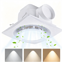 Ventilateur d'extraction rond de 8/10/12 pouces avec fonction mémoire et lumière tricolore, adapté aux maisons, centres commerciaux et magasins