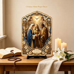 Plaque personnalisée OEM en résine, <span class=keywords><strong>Mariage</strong></span> Marie et Joseph, 3D en relief, Espousal, Esprit Saint, Cadeau religieux pour l'Église catholique, Fabrication en usine - Product Image 2