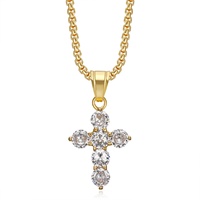 Collier pendentif croix CLASSIQUE RH, très vendu, en acier inoxydable plaqué or 18 carats de haute qualité, bijoux de mode personnalisables, vente en gros