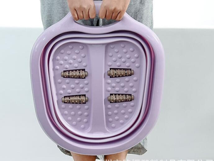 Bañera Portátil para Spa de Pies, Cubo de Masaje para Remojo, Bañera de Plástico para Masaje de Pies, Lavabo para Pies, Bañera de Masaje -10 Rosa, Morado y Verde - Product Image 4