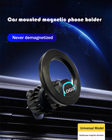 Support magnétique de téléphone pour grille d'aération de voiture, base rotative, design télescopique – Clip magnétique mains libres flexible compatible iPad et PC