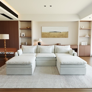 ATUNUS - Sofá Seccional Modular de Diseño Minimalista Moderno, Sofá de Tela Tipo Lino, Juego de Muebles Seccionales para Sala de Estar - Product Image 1