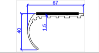 Remise sur les commandes en gros : Nez de marche courbé antidérapant en carbure de silicium, revêtement de marche en aluminium, bordure de marche courbée et arrondie