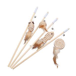 ของเล่นแมวแบบเชือกติดขนนกบนไม้ <span class=keywords><strong>ราคา</strong></span>ส่งถูก - Product Image 1