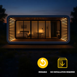 غرفة نوم واحدة حمام واحد في المنزل كبسولة جاهزة للمنزل كابينة تفاح للعيش - Product Image 3