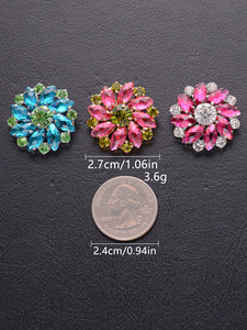 Sang Trọng Hướng Dương Hai Lớp Kim Cương Nút 27Mm Sao Thạch Kim Loại Logo Cho Thời Trang Quần Áo Túi Giày Phụ Kiện - Product Image 6