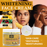 Kit de Soins Corporels et Visage Blanchissants au Double Glutathion Marque Privée: Huile Corporelle, Crème Visage Anti-Taches Brunes, Lotion Corporelle Éclaircissante et Sérum Facial
