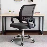 Chaise de bureau ergonomique en maille nid d'abeille avec accoudoirs fixes, réglable en hauteur, pivotante, pour ordinateur, avec piètement chromé