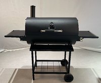 Barbecue au charbon de bois moderne NL avec revêtement en poudre, pliable, double face, avec roues, pour jardin, fête, personnalisable