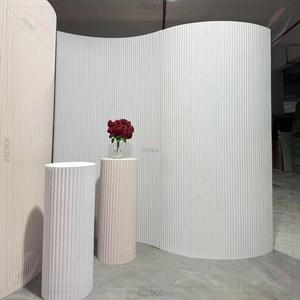 Moderno sfondo rotondo in PVC matrimonio sfondo arco ondulato colore bianco e colore <span class=keywords><strong>rosso</strong></span> sfondo fiore - Product Image 3