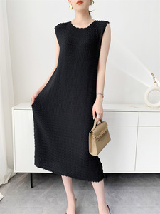 PY 2026 Verano - Vestido de Mujer Tejido a Mano, Plisado, Ecológico, Antiarrugas, Lavable, Moderno, Juvenil, Holgado, Tallas Grandes - Product Image 1