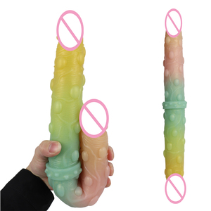 LUUK nouveau Design Double <span class=keywords><strong>gode</strong></span> Flexible doux Anal femmes <span class=keywords><strong>Gay</strong></span> lesbienne Double extrémité pénis pénis artificiel jouets sexuels - Product Image 1