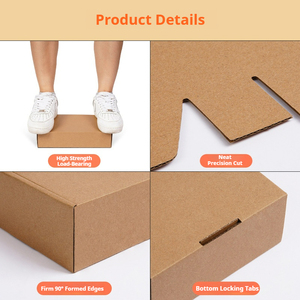 Boîtes en carton ondulé kraft recyclables personnalisées pour l'expédition, avec logo personnalisé, pliables, pour vêtements, cosmétiques, etc. - Product Image 5