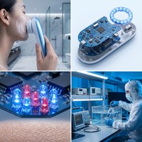 Nettoyant facial ENIG à vibrations ultrasoniques, appareil de beauté LED FR-4 Tg150, PCB 2 couches piézoélectrique 28kHz, thérapie photonique rouge, bleue et proche infrarouge