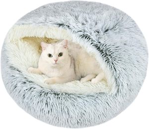 Camas para mascotas suaves y cómodas, muebles de tela de felpa, cama para gatos, casa, lindo estilo de concha, tienda de cueva para gatos, cama nido para cachorros y mascotas - Product Image 3