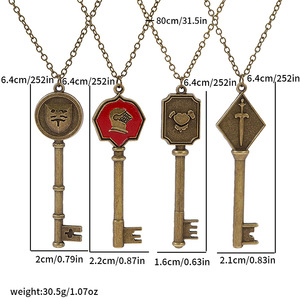Collar con colgante de cuentas de los Cuatro Caballeros del Castillo de <span class=keywords><strong>Evil</strong></span> <span class=keywords><strong>4</strong></span>, estilo vintage, <span class=keywords><strong>4</strong></span> piezas/set, joyería retro para disfraz de cosplay - Product Image 5