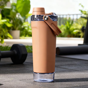 定制徽标 20 盎司双层金属摇摇杯 20 盎司不锈钢水瓶 健身房健身锻炼粉混合器 蛋白质摇摇瓶 - Product Image 1