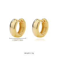 Boucles d'oreilles créoles épaisses hypoallergéniques en argent sterling 925 plaqué or 18 carats personnalisées classiques pour femmes