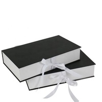 Boîte-cadeau d'extension de paquet en carton noir rigide de luxe de logo personnalisé avec insertion de doublure en satin de soie boîtes d'emballage pour perruques de cheveux