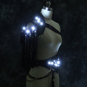 Conjunto de ropa brillante para chica sexy, <span class=keywords><strong>disfraz</strong></span> de actuación para Bar Club, disfraces de iluminación de baile Led - Product Image 3