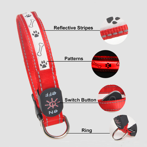 Fabricantes de fábrica, venta al por mayor, collares de perro LED recargables reflectantes de goma a granel, luz intermitente, perros pequeños, medianos y grandes - Product Image 4