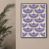 Pochoir mural en plastique 50*60cm motif grues Art Déco moderne pour bois, meubles, carrelage, tissu et peinture artistique