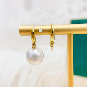 Boucles d'oreilles en argent S925 à faire soi-même avec des crochets d'oreille simples et des clous assortis à des perles rondes de 9 à 13 mm 21423 Accessoire - Product Image 2