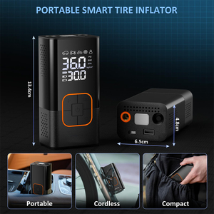 Compresseur d'air portable intelligent 150 PSI, 4 fois plus rapide, avec jauge numérique et lumière d'urgence, gonfleur de pneus pour voiture/vélo/moto - Product Image 6