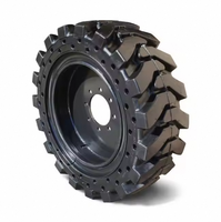 GOODMATE 33x12-20 Hochwertige Vollgummireifen aus China für Kompaktlader mit Felge für Bobcat CAT, mit Komfortlöchern, Schwarz