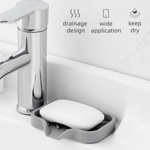 Lavello da cucina Organizer vassoio bagno sapone in Silicone e porta spugna <span class=keywords><strong>portasapone</strong></span> piatto con beccuccio di scarico - Product Image 5