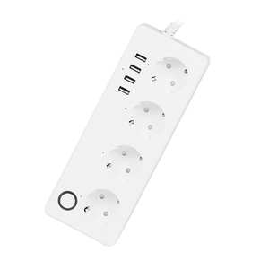 Sixwgh tuya wifi thông minh Power Strip 4 <span class=keywords><strong>EU</strong></span> Ổ cắm ổ cắm 4 cổng USB ABS mở rộng ổ cắm thời gian Alexa Google nhà cắm ổ cắm - Product Image 1