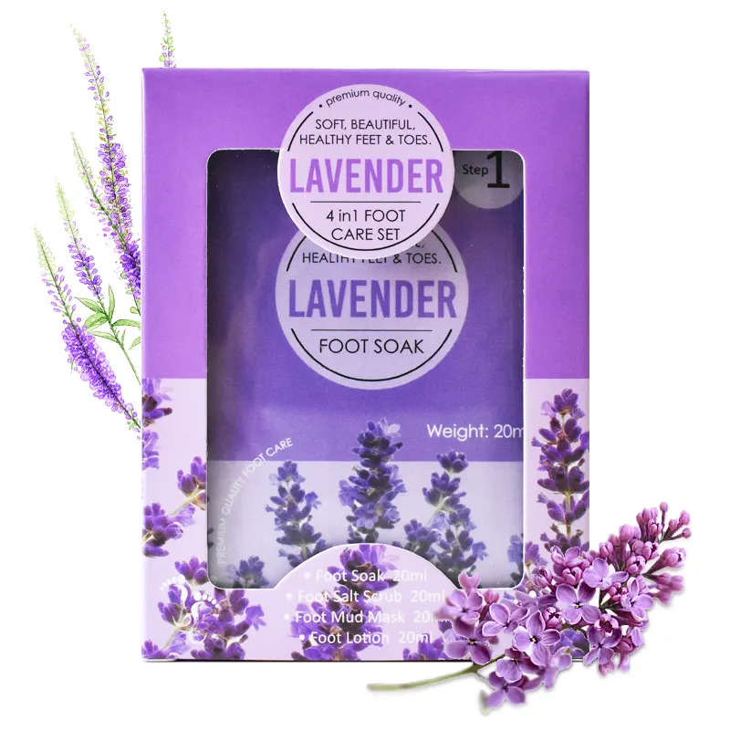 Bộ Dụng Cụ Chăm Sóc Móng Chân Spa Lavender 4 Bước Bộ Chăm Sóc Da Có Sẵn Bán Sỉ Sản Xuất Tại Trung Quốc